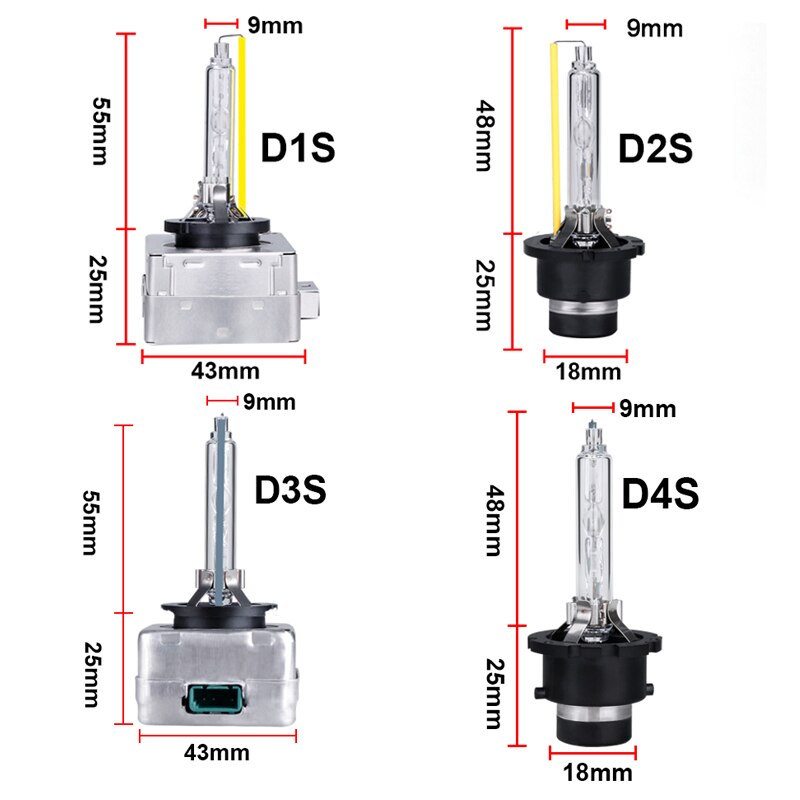 hlxg 2pcs 35W Xenon D2S D2 HID Car Headlight Bulbs Automobiles Motorcycle Auto Replacement lamp 4300K 6000K Yellowish White 12V