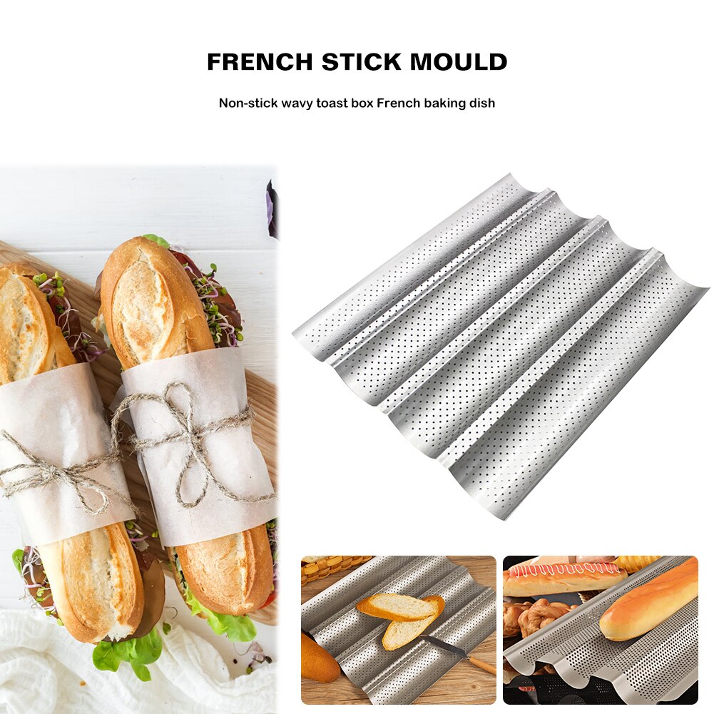 Anti-aanbak Franse Brood Bakvorm Baguette Pan Wave Brood Bakplaat Cake Baguette Mold Broodrooster Pannen Brood Bakken Tools