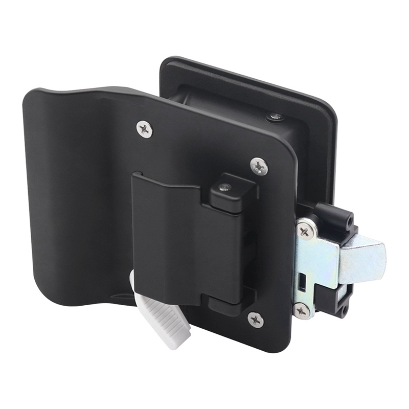 Serratura per porta d'ingresso per rimorchio camper Sostituzione serratura per porta camper Doppia porta aperta + catenaccio Maniglia per porta chiave computer nera