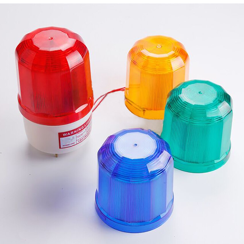 Luz LED estroboscópica DE EMERGENCIA giratoria de 220V, luz de advertencia de sonido intermitente Industrial con zumbador, luz de señales de construcción de carreteras
