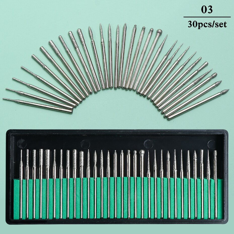 1 set spikborrar stenfräs elektrisk manikyr verktygssats nagelbits nagelband karbid burr pedikyr nail art verktyg  be1560