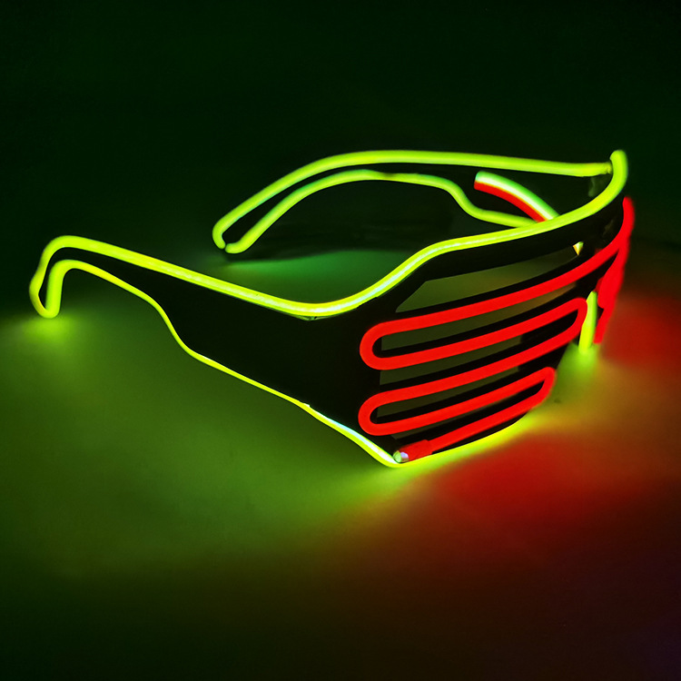 LED Luminous Glasses Halloween Glowing Neon Christmas Party Bril Flashing Light Glow Sunglasses Glass Festival Supplies Costumes: Yellow and red