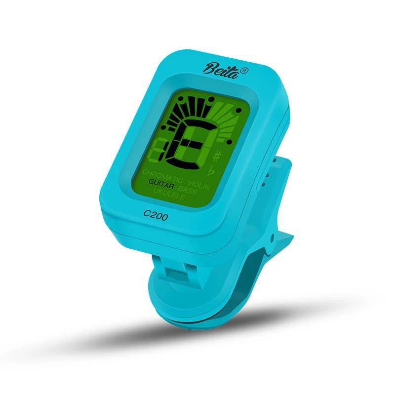 Folk Acoustic Guitar Tuner Violin Ukulele Bass Electronic Tuning Tuner Stringed Musical Instrument Accessories Guitar Bass Tuner: blue