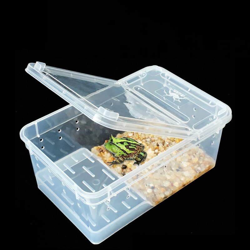 Terrarium for reptiles Transparent Plastic Box Insect Reptile Transport Breeding Live Food Feeding Box turtle tank reptile lamp