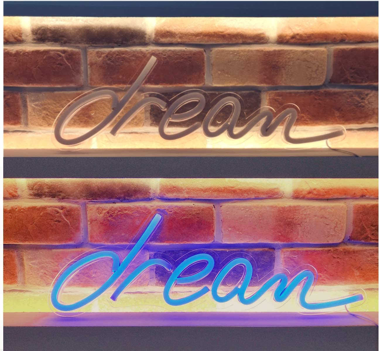 Dream Letters Christmas Neon Sign LED Neon Light USB or Battery Operated Illuminated Night Lights Wall Lamp Art Decor Bar