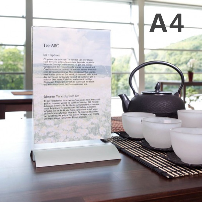 A4/A5 Vertical/Horizontal Table Display 210*297 Meeting Room Desktop Holder Menu Display for Restaurant Acrylic Clear Holder