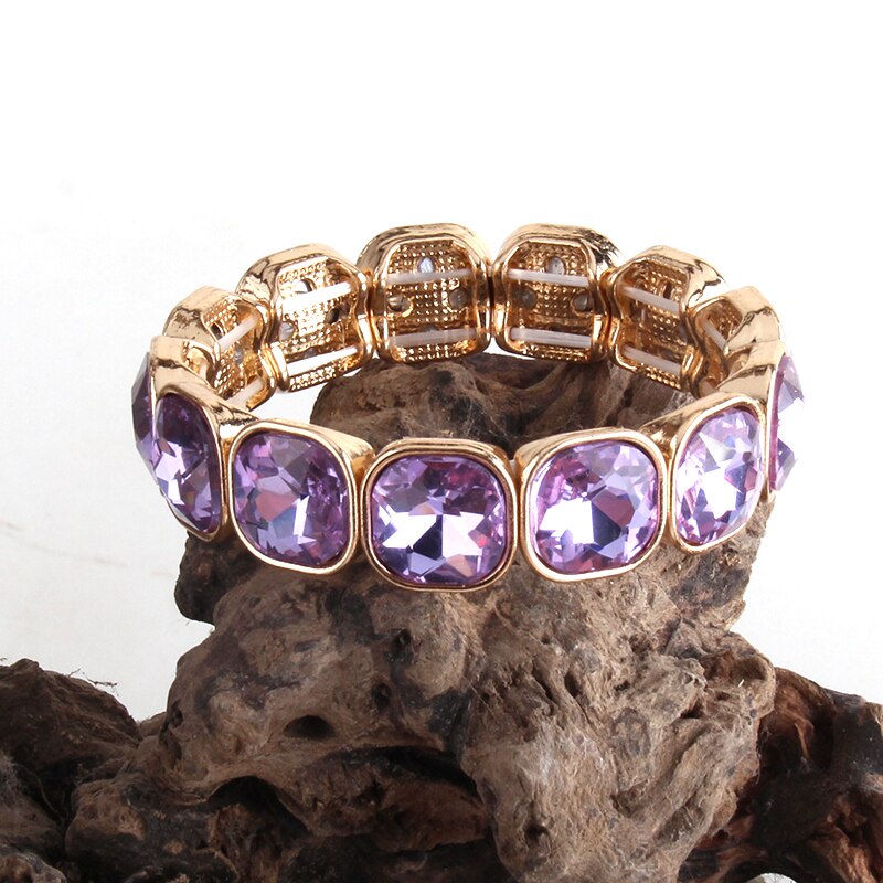 RH Nuovo Progettista Delle Donne di Modo Armbander Estate Multicolore di Cristallo Braccialetti Per Le Donne del Regalo Dei Monili: VIOLA