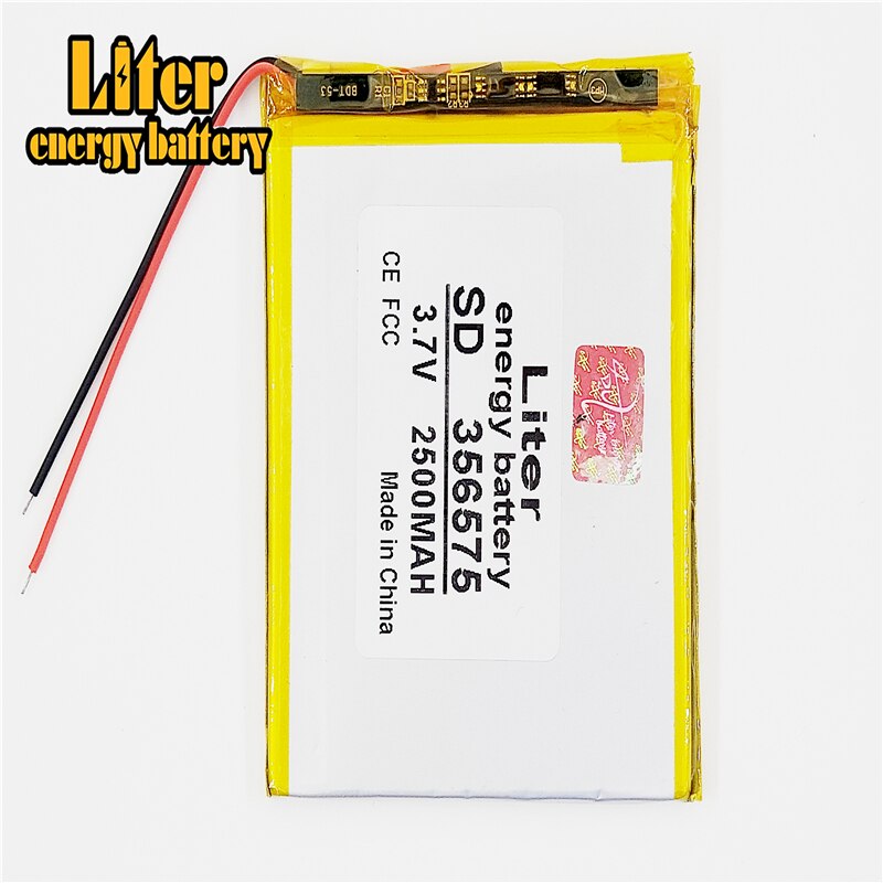 356575 3.7V 2500mah Lithium Tablet polymer battery with Protection Board For MP4 GPS Tablet PCs PDA