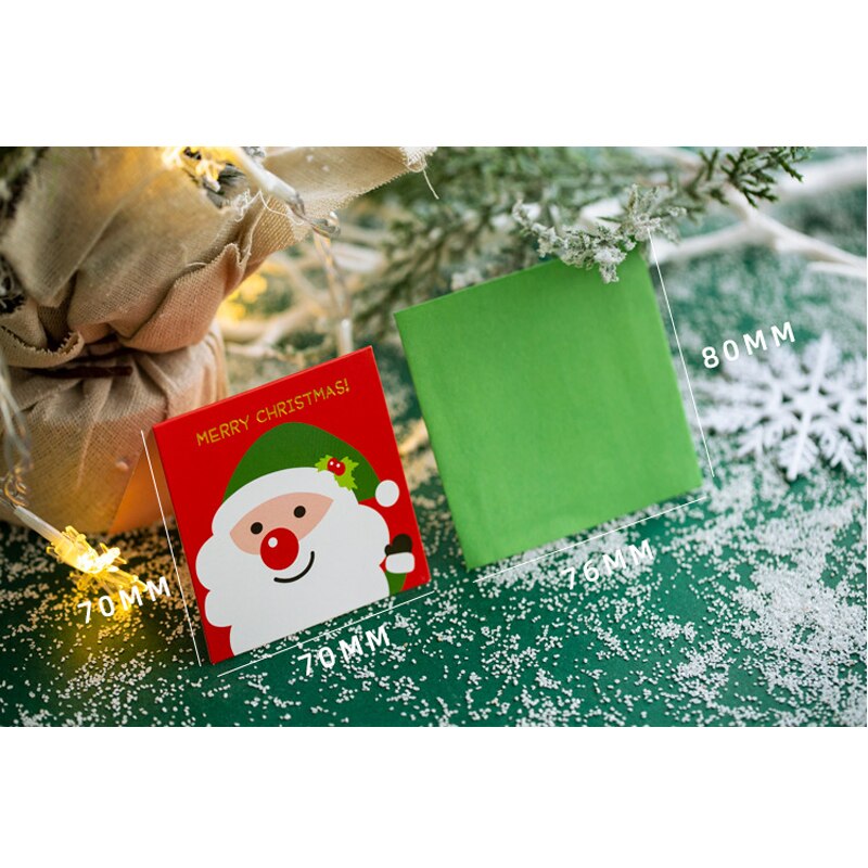 5 pièces/lot belle joyeux noël mini carte postale carte de voeux avec enveloppe carte de noël cartes