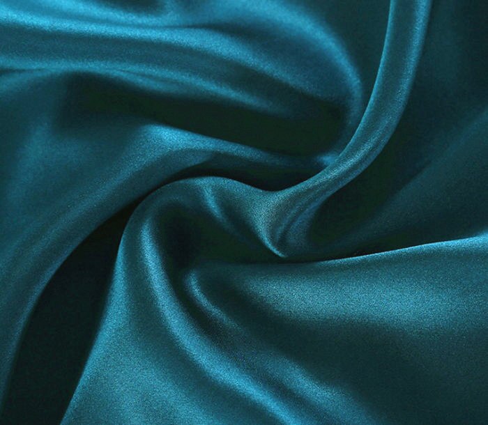Tissu 100% soie teinté de mûrier, largeur 114cm, 16.5 maman, pour robe de mariage, literie de vêtements DIY,: peacock blue