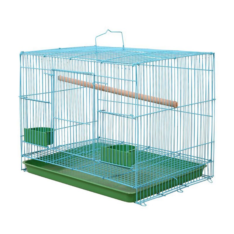 Jaula Rectangular de alambre para pájaros pequeños y canarios, Rekord equipado con palo de pie para pájaros y 2 semicirculares
