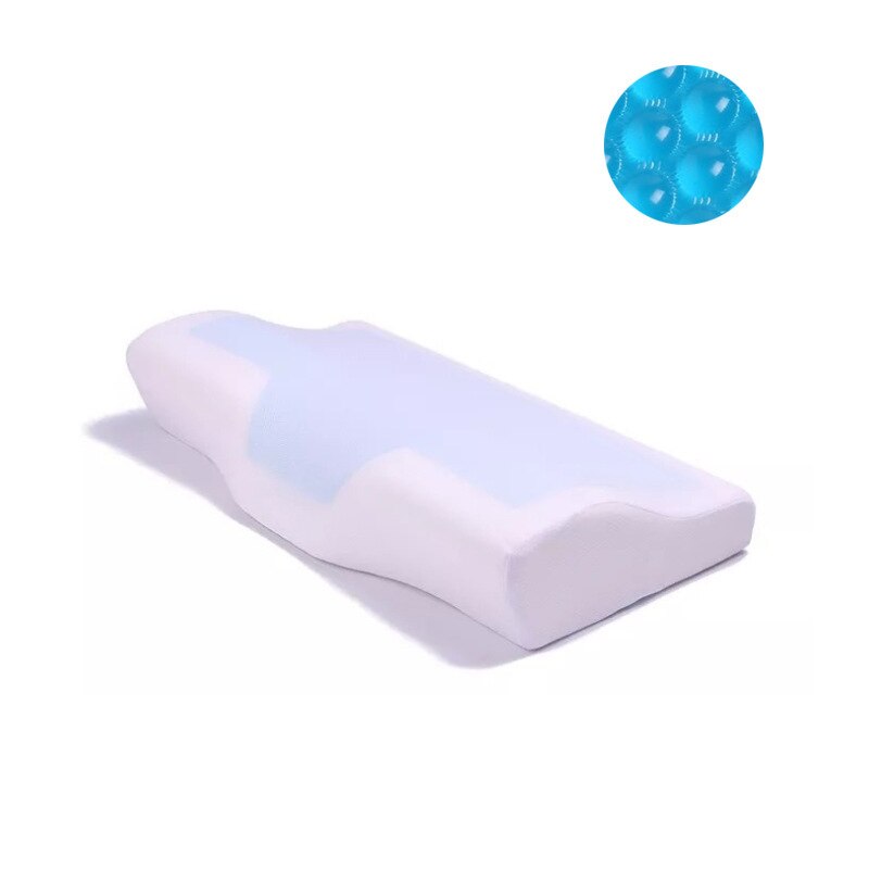 Orthopedic Memory Foam Gel Pillow Butterfly Shape Anti-snore Sleep Pillow Comfortable Health Care Neck Pillow Home Bedding: Bird eye-white