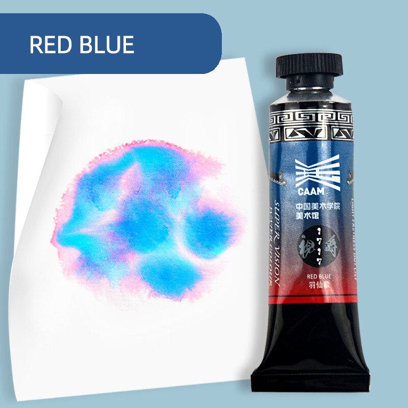 Super vision akvarel pigment, lagdelt farve akvarel maling 15ml,  kunstners akvarel maling 10 farver: Rødblå