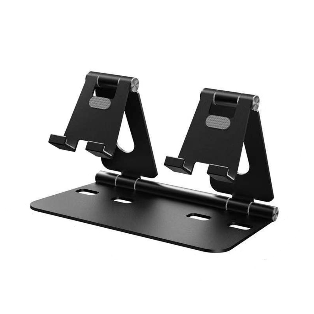 Dual Gerät Aluminium Faltbare Desktop-Halter für Handy Tablet 270 ° Rotation Einstellbar Stehen für Smartphone iPhone iPad: Default Title