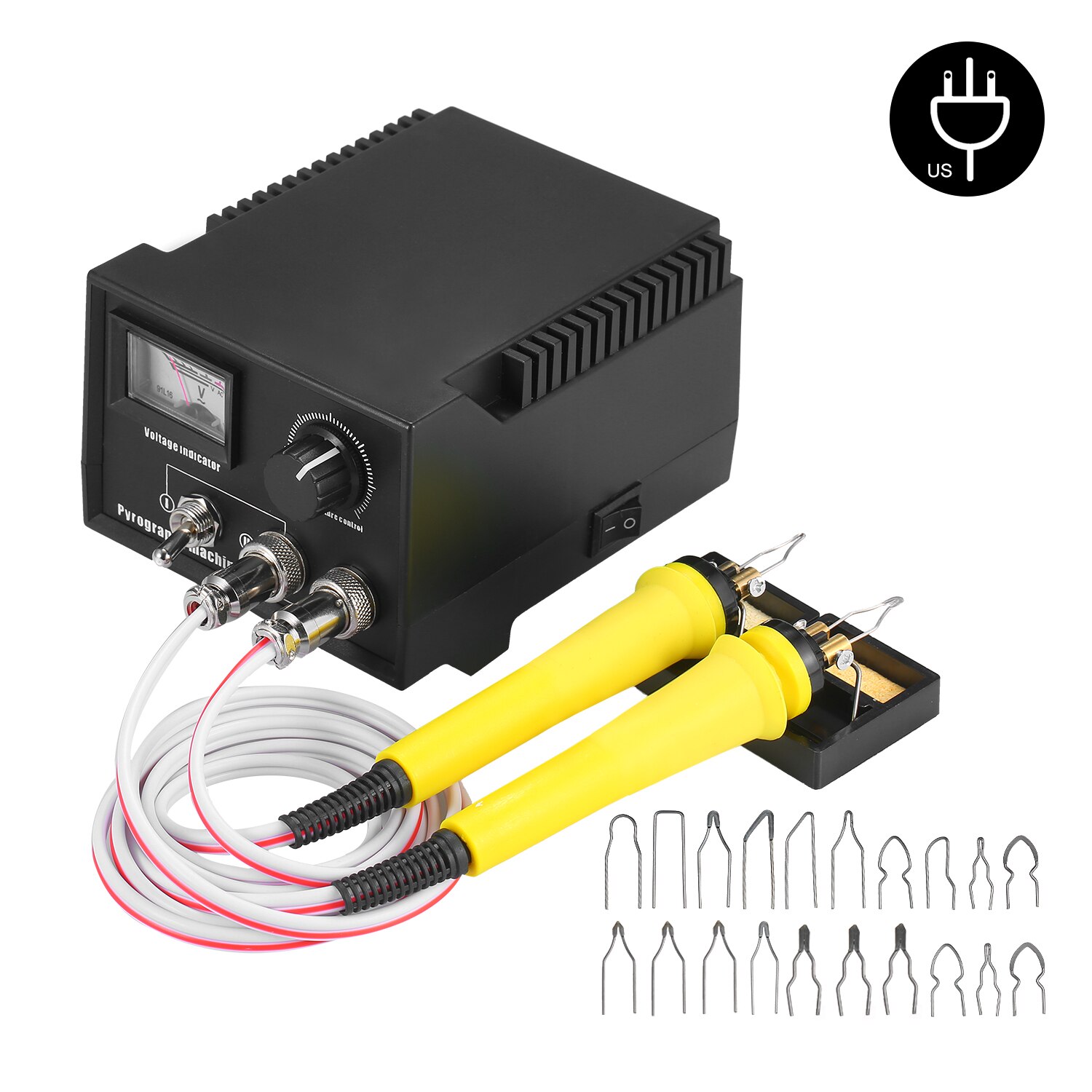 60W 220V Woodburner Wood Burning Tool Kit Adjustable 0℃-800℃ Digital Display Pyrography Pen Set Electric Soldering Iron: combo 3 / US