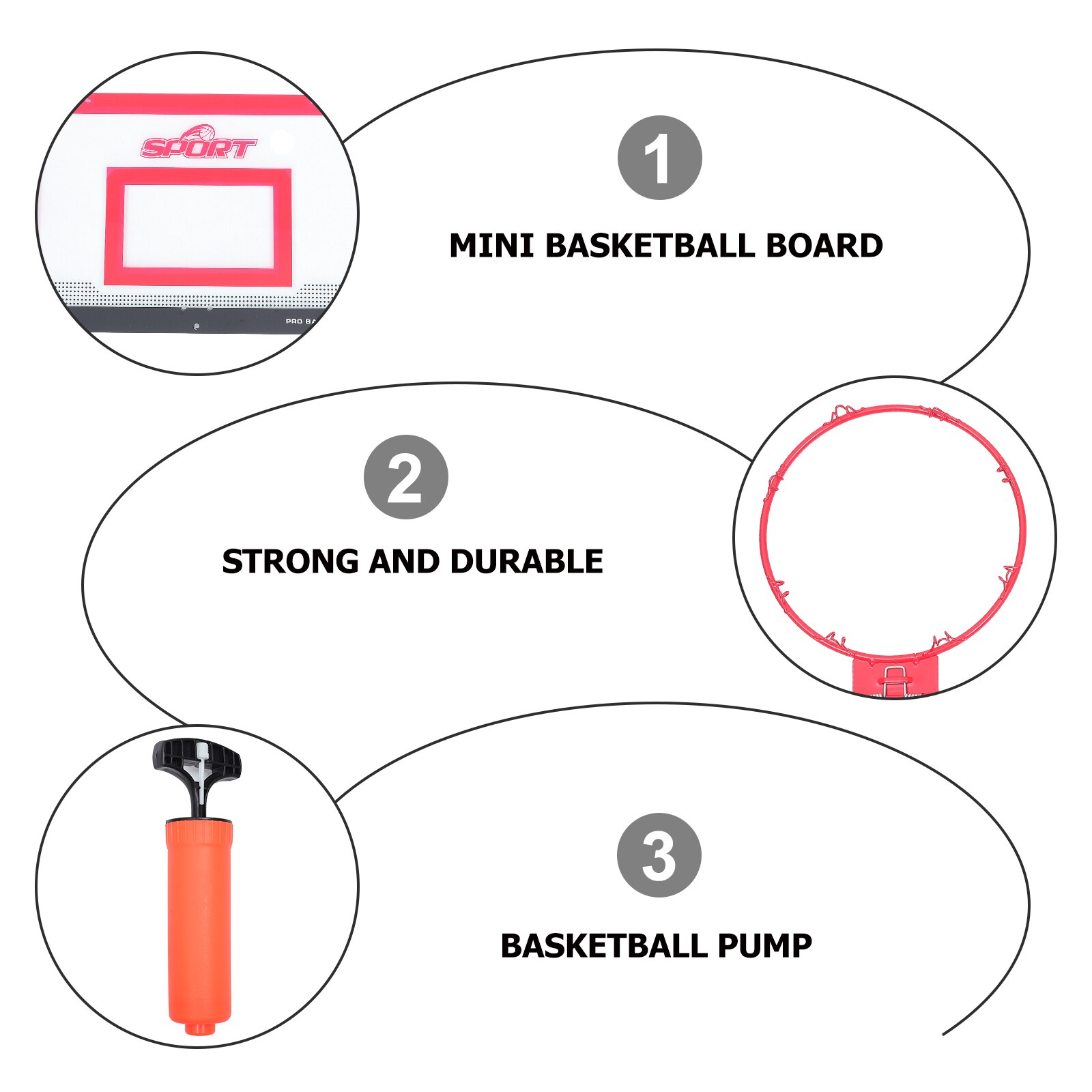 1 Set of Mini Basketball Hoop Door Hanging Basketball Board for Home Office