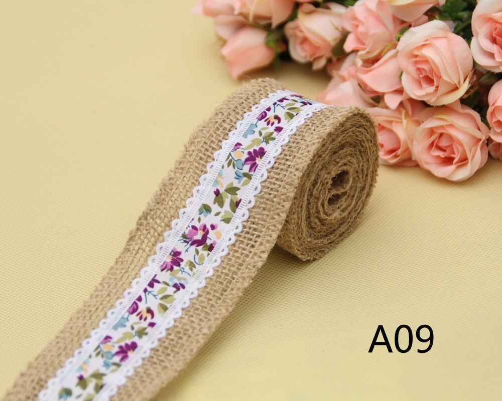 1 Pc DIY Natural Jute Burlap Lace Ribbon Rustic Vintage Wedding Decor Hessian Jute Roll Merry Christmas Party Supplies DIY: 9