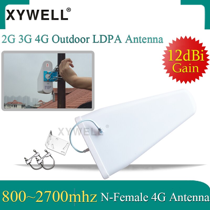 XYWELL 2G 3G 4G Antenna12dBi High Gain 800-2700mhz Outdoor LPDA Yagi Antenna for 3G 4G GSM Cell Phone Signal Booster Repeater