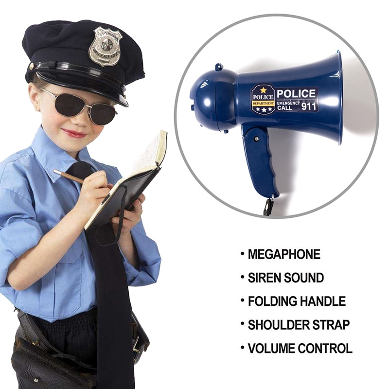 Bærbar børn megafon horn højttaler foregive leg børn politimand megafon bullhorn fødselsdag legetøj