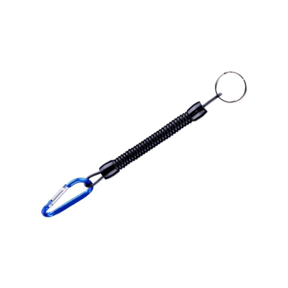 Coiled Fishing Lanyards Boating Ropes Retention String Rope Carabiner Secure Lock Accessories Fishing Camping Fishing E3S9: A