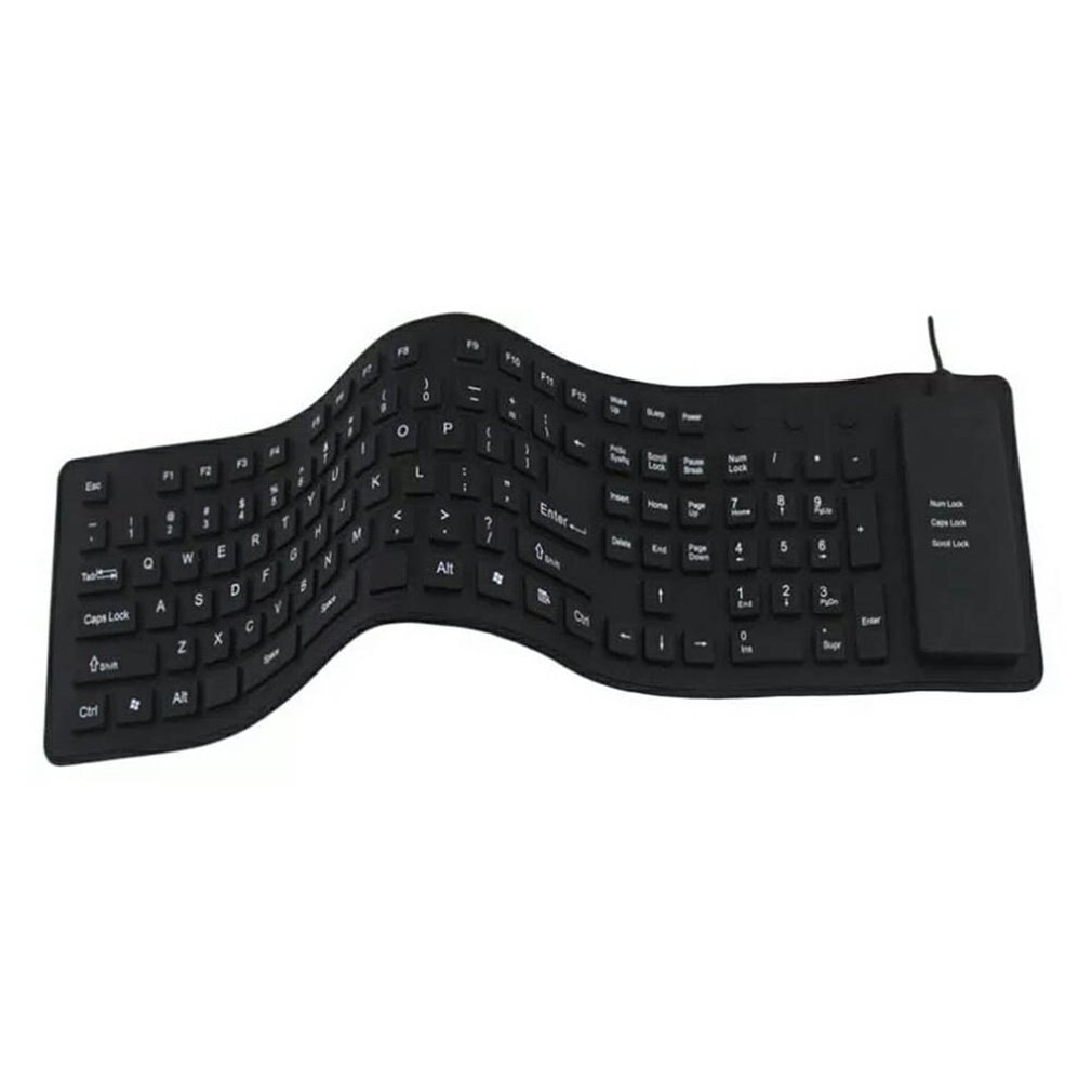 Portable USB Keyboard Flexible Water Resistant Soft Silicone Gaming keyboard for Tablet Computer Laptop PC