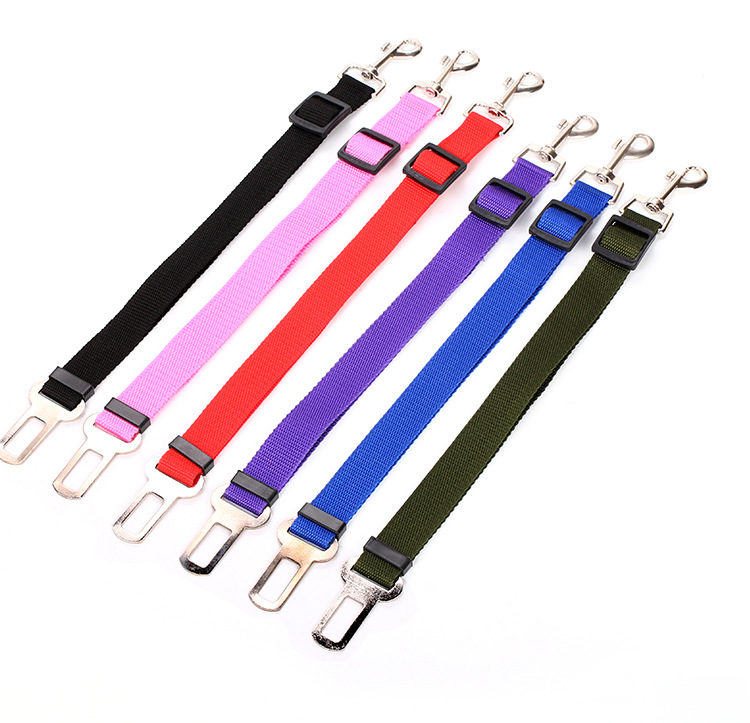 Cinturón de seguridad para coche o mascota, cinturón de seguridad para perro, arnés para cachorros con Clip de plomo, suministros para collares de perros y mascotas, dispositivos de tracción automática con palanca de seguridad