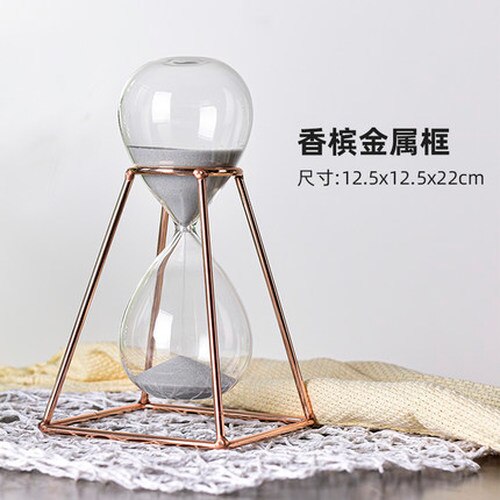 Metal Hourglass Timer 30 Minutes Modern Art Ornament Glass Timing Hourglass Office Living Room Desktop Home Decoration: C