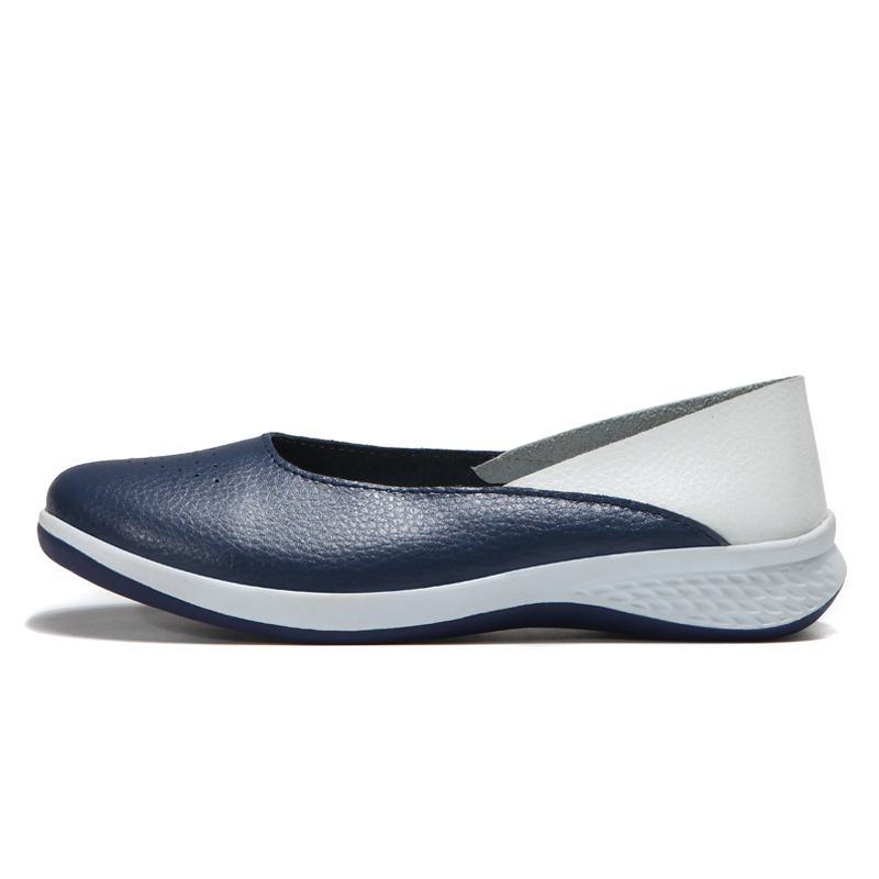 EOFK dames mocassins en cuir confortables ballerines femmes casual Slip-on peu profonde grande taille chaussures à bout rond