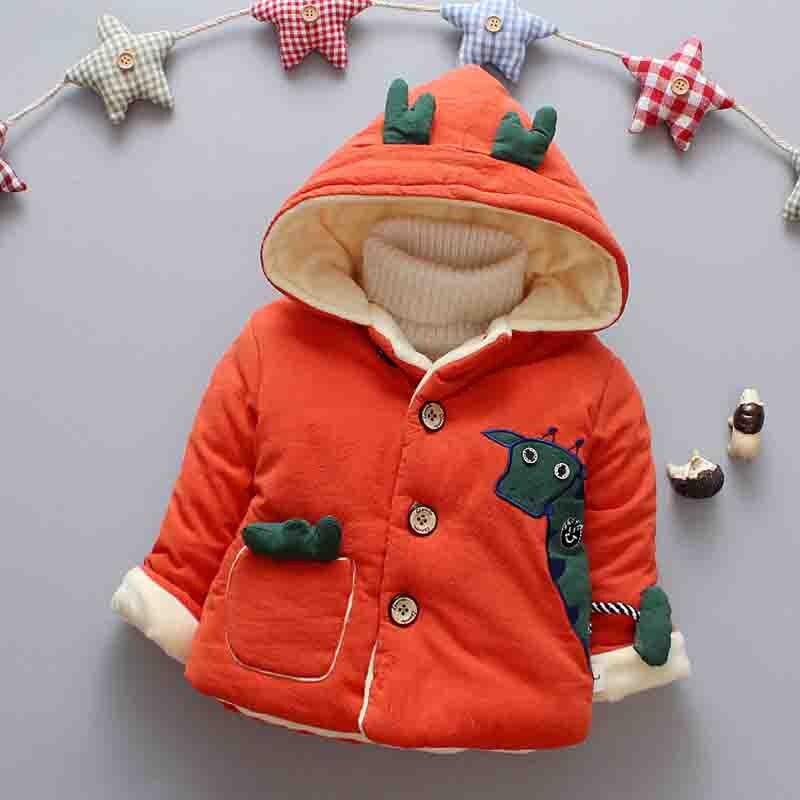 BibiCola hiver infantile bébé garçons manteaux vestes dessin animé -né garçon épais coton veste adapté pour bébé 0-2Y: Orange / 9M