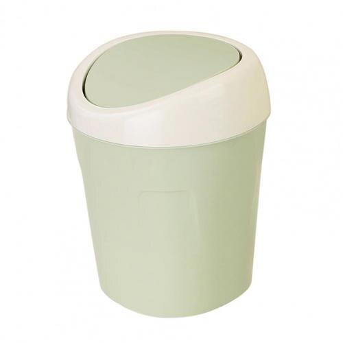 Portable Mini Flip Lid Plastic Home Living Room Desktop Bedside Trash Can Garbage Bin Table Bed Supplies Accessories Products: Green