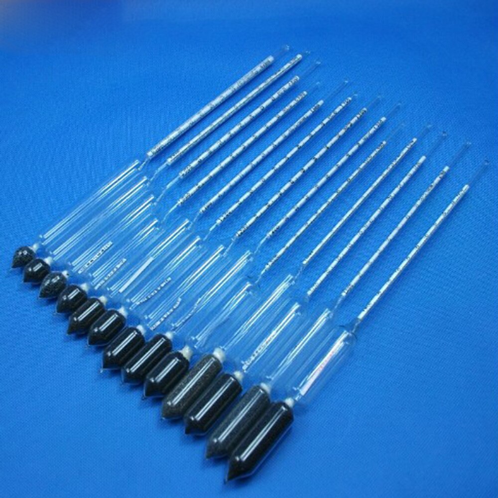 Densitómetros de vidrio para laboratorio químico, 2 unids/lote, 1,6-1,7/m3, hidrómetro líquido, densímetro, medidor de densidad