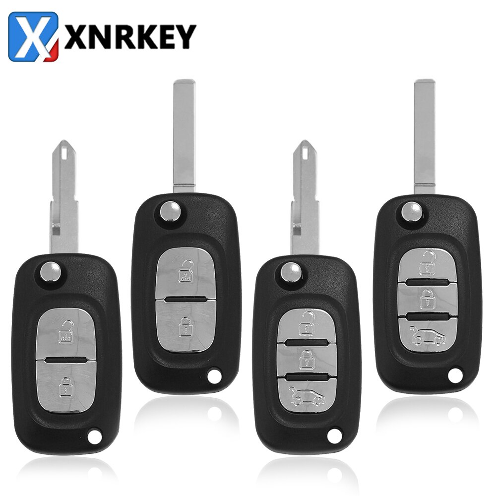 XNRKEY – coque de clé télécommande pliable, 2/3 boutons, pour Renault Clio Scenic Megane III Vivaro Movano, contrôleur de la circulation, Kangoo