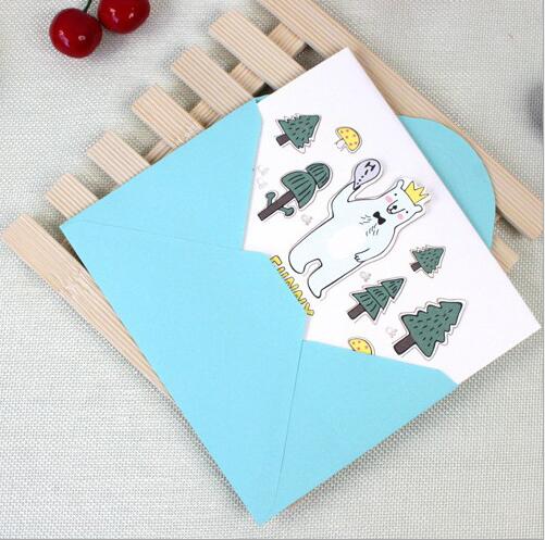 30 pakker / parti studerende diy forretningskort vintage 3d skovdyrserie lykønskningskort sæt med kuvert julekort bogmærke