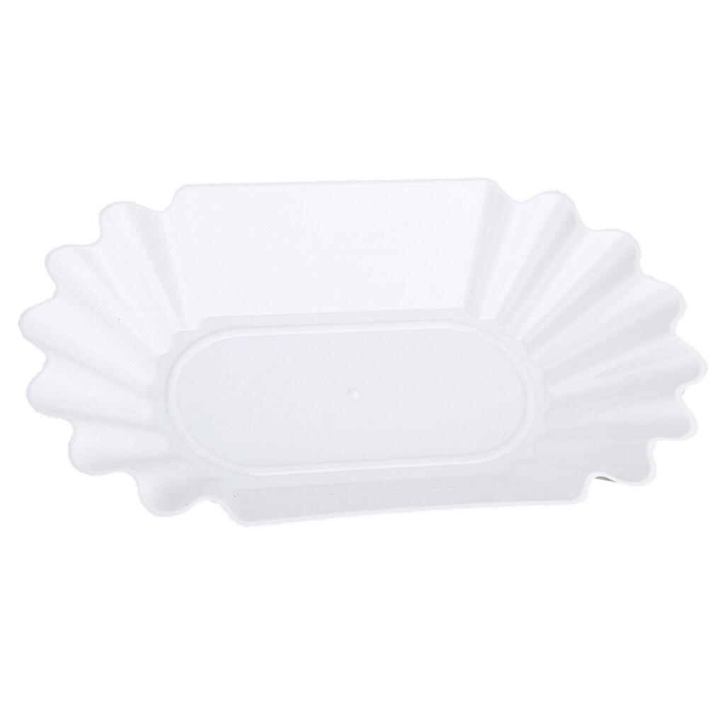 Plato de plástico para café, aperitivos, postres, fruta, ovalado, servidor de alimentos, vajilla de exhibición, Picnic familiar, , , boda: White