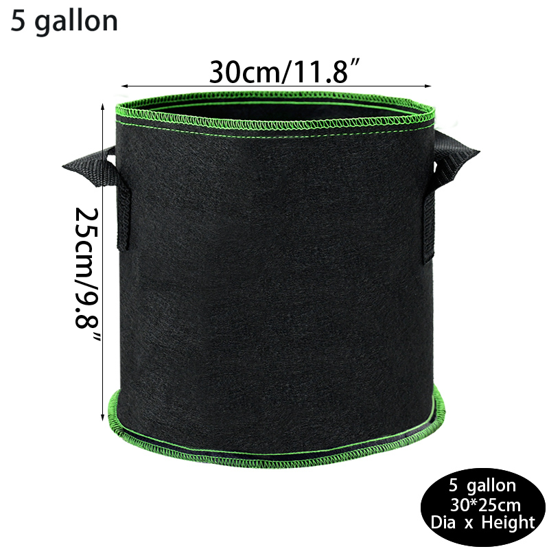 2/3/5/7/10 Gallon Grow Bags Fabric Grow Container Bag Pot Vegetable Strawberry Tomato Growing Planter Garden Flower Planting Pot: B03-5gallon