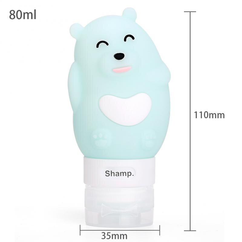 Travel Empty Bottle Silicone Hand Squeeze Bottle Liquid Dispenser Cosmetic Container Storage Box Refillable Shampoo Jar: blue 80ml