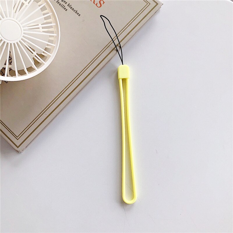 Liquid Soft Rubber Silicone String Wrist Lanyard for Keys Mobile Phone Charm Strap for iPhone Samsung Huawei Finger Ring Pendant: Yellow