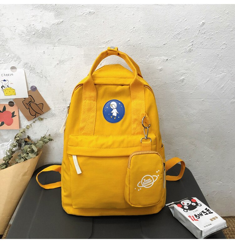 Girl Heart Ins Super Fire Girl Schoolbag Fifth And Sixth Grade With Simple Schoolbag Korean Version Harajuku Ulzzang Backpack: Yellow
