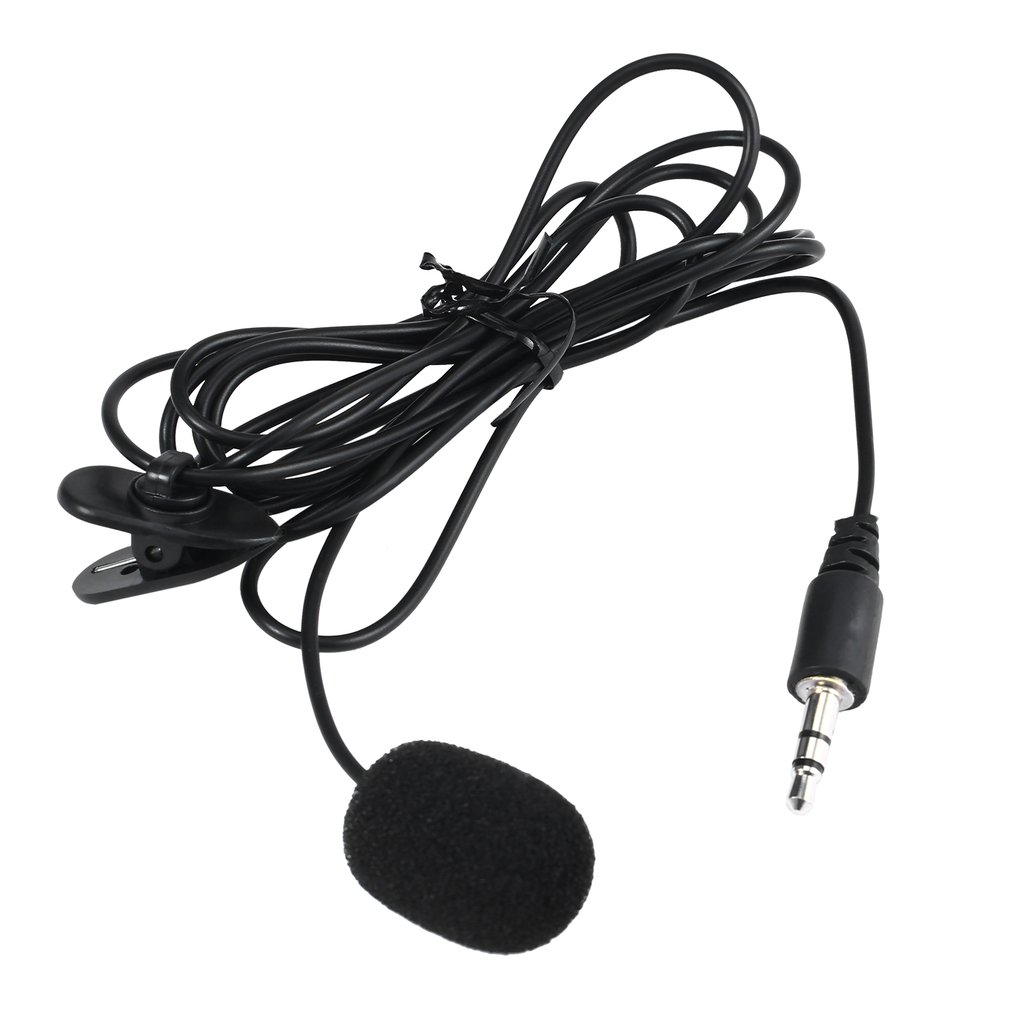 Mini Portable 3.5mm Mini Studio Speech Mic Microphone w/ Clip for PC Desktop Notebook Lectures Teaching Mic Black