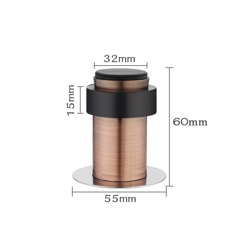 NAIERDI Gummi Tür Stopper Edelstahl Tür Schutzhülle Pad Zauberstab Schutz Anti-kollision Tür Halfter Tür Stoppt Hardware-: 60mm RB