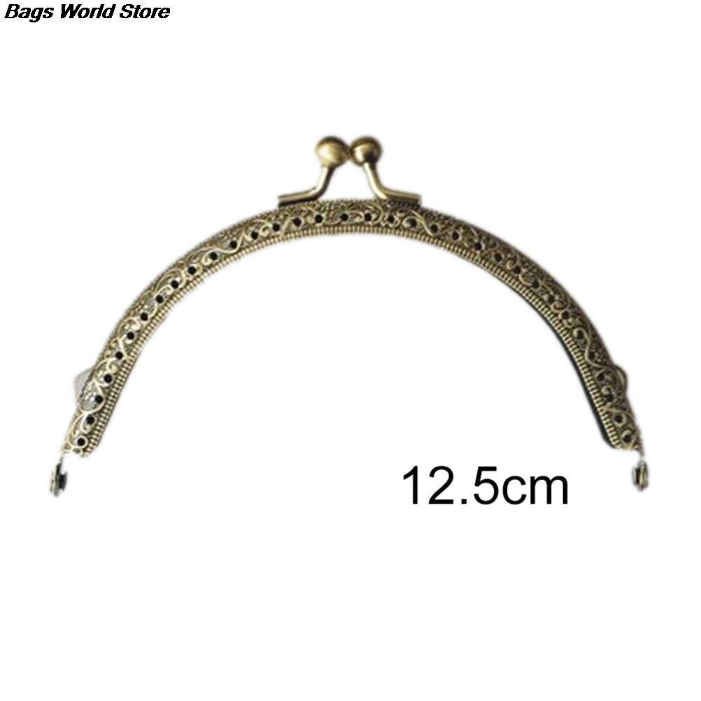 DIY 20cm Antique Brass Metal Purse Frame Ring Kiss Clasp Handle For Bag Craft Bag Making Sew Handbag Accessories