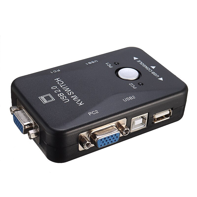 2/4 Ports USB 2.0 VGA KVM Switch Box Adapter Durable Switcher Adapters+4 Cables For PC Monitor Keyboard
