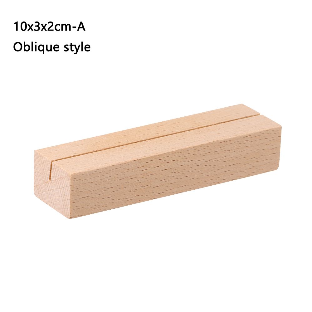 Clip de madera Natural para notas, soporte para fotos, tarjeta de escritorio, mensajes, tarjeta de visita, soporte de marco de fotos, Base de decoración de escritorio, 1 unidad: 10x3x2cm-A