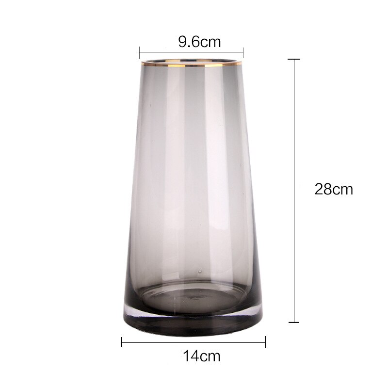 Luxe handgetekende gouden vazen voor kantoor, thuis, woonkamer, tafeldecoratie, vaas, eenvoud, transparante glazen vaas: 6