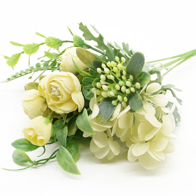 1 bunch 5 forks Artificial flowers Bouquet of roses Home decoration accessories Wedding Diy Flower arrangement Craft Photo props