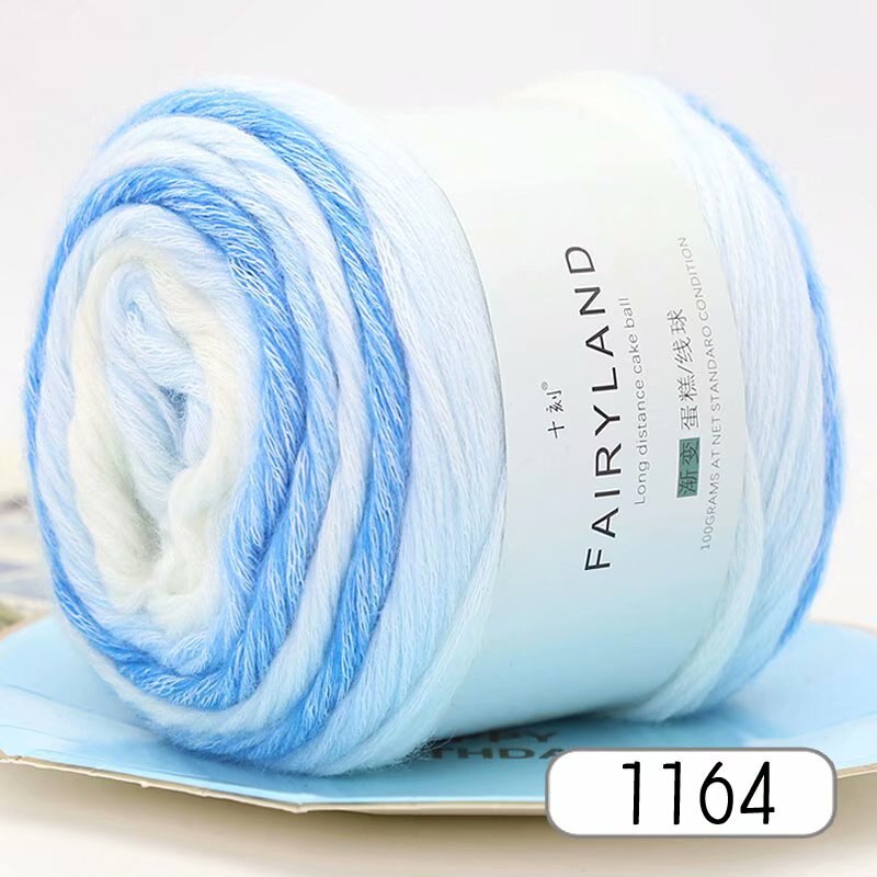 100g Rainbow Color Hand-woven Cotton Yarn Soft Crochet Thick Yarn For Hand Knitting Warm Sweater Sofa Cushion Scarf DIY: 1164