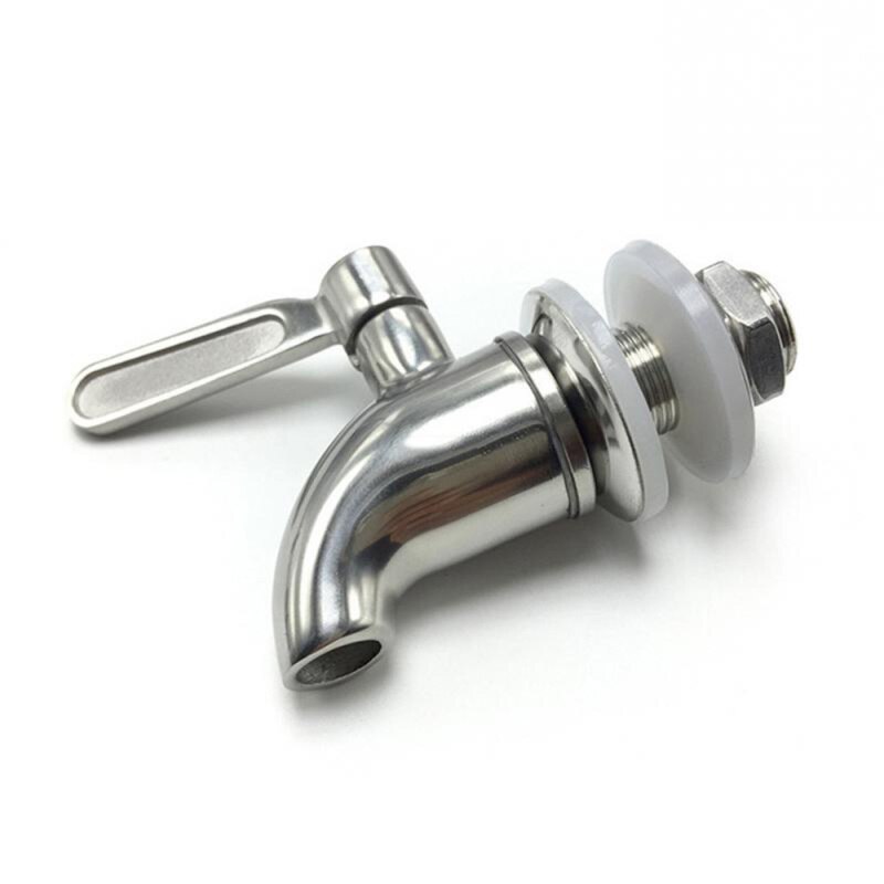 1Set 12Mm 16Mm Drink Dispenser Tap Drank Wijn Vat Kraan Spigot Water Roestvrij Staal Sap Koffie Kranen zilver Kraan