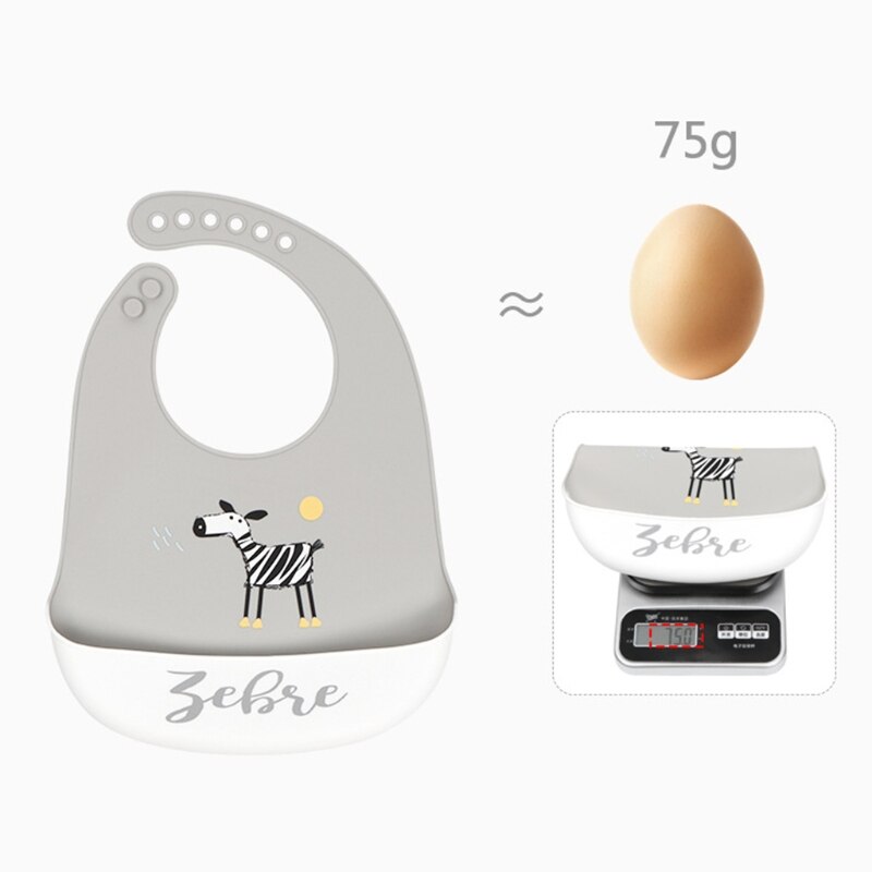 Baby Cartoon Waterproof Bibs Food Grade Silicone Newborn Feeding Saliva Towel