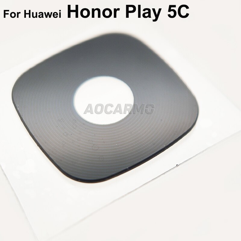 Aocarmo-lente de cámara trasera de cristal con pegatina adhesiva, pieza de repuesto para Huawei Honor Play 5C NEM-TL00H