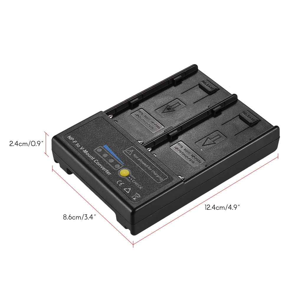 Andoer NP-F naar V-mount Batterij Converter Adapter Plaat met Dual Slot voor NP-F550 NP-F750 NP-F970 Serie